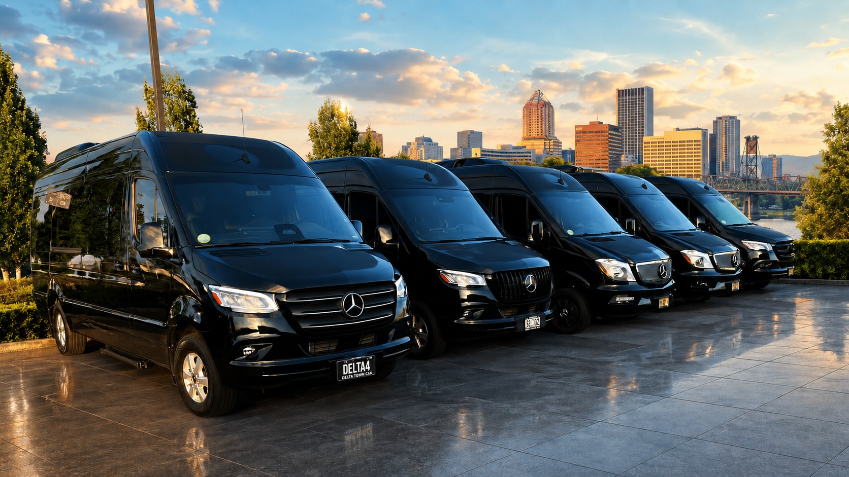 Chauffeured group transfer Mercedes Sprinter and mini bus Portland Oregon